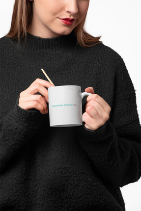 Black Glossy Mug with Real Estate Partner24 Logo