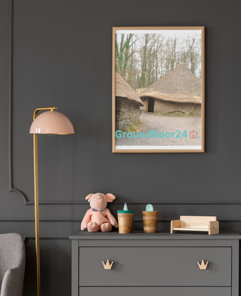Village Charm Framed poster with Groundfloor24 with House Logo