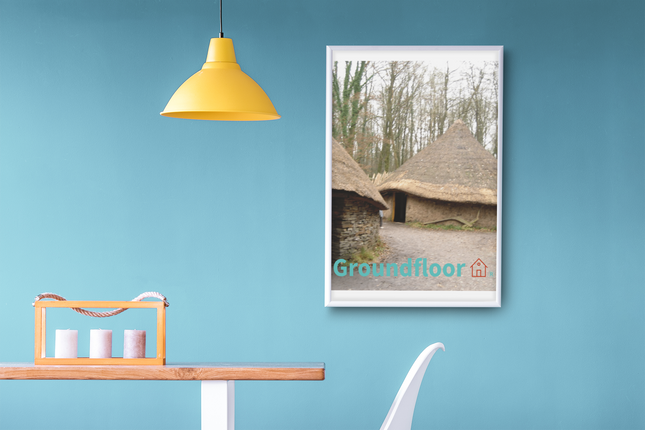Village Charm Poster with Groundfloor with House Logo