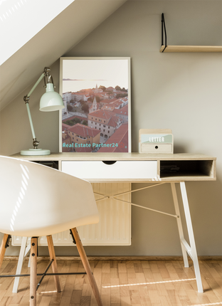 Roof Sunset View Framed photo paper poster with realestatepartner24 with house Logo