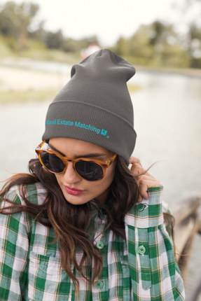Embroidered Beanie Real Estate Matching with Logo.