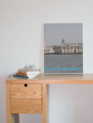 Riverside Beauty Framed poster with realestatematching24 without key Logo