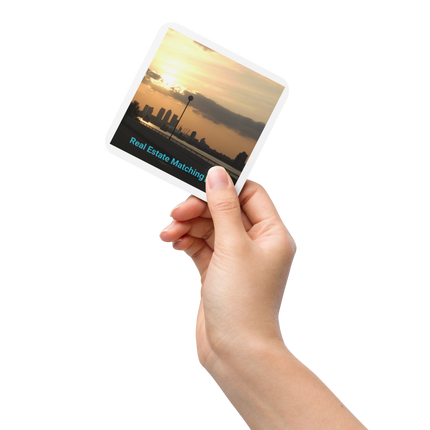 Majestic Sunset Cork-back coaster with realestatematching with key Logo