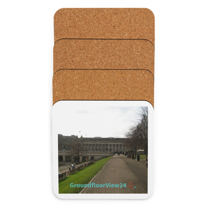 Majestic Palace Cork-back coaster with groundfloorview24 with House Logo
