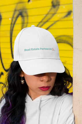 Albania Corduroy Hat Real Estate Partner24 with 3 Logos.