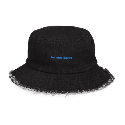 Distressed denim bucket hat