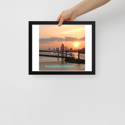Evening Glow Framed poster with GroundfloorView24 with House Logo