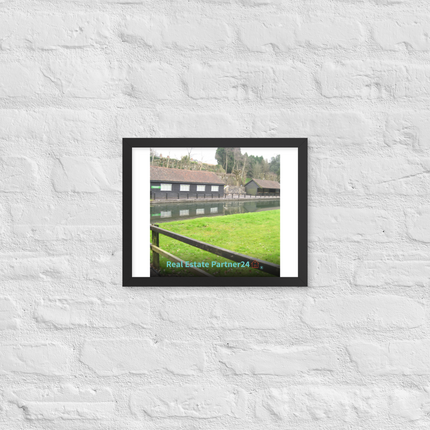 Lakeside Serenity Framed poster with realestatepartner24 with house Logo