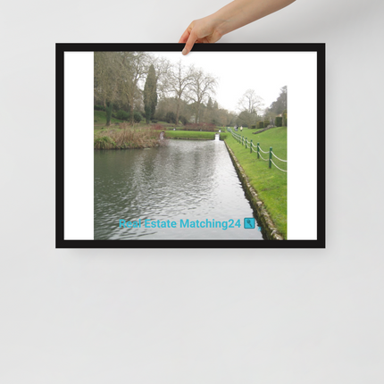 Lakeside Beauty Framed poster with realestatematching24 with key Logo