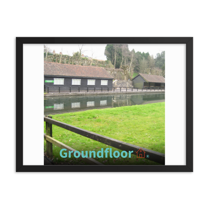Lakeside Serenity Framed poster with Groundfloor with House Logo