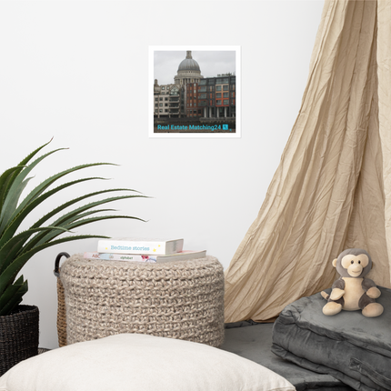 St. Paul's Cathedral Poster with Real Estate Matching24 Logo