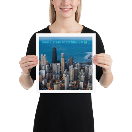 Beutiful Sinari Poster with Real Estate Matching24 Logo
