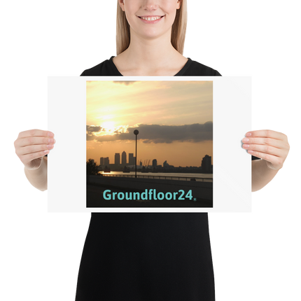 Majestic Sunset Poster with Groundfloor24 without House Logo