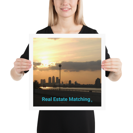 Majestic Sunset Poster with realestatematching without key Logo