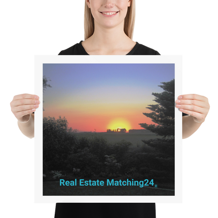 Beutiful Sunset Sinari Poster with realestatematching24 without key Logo