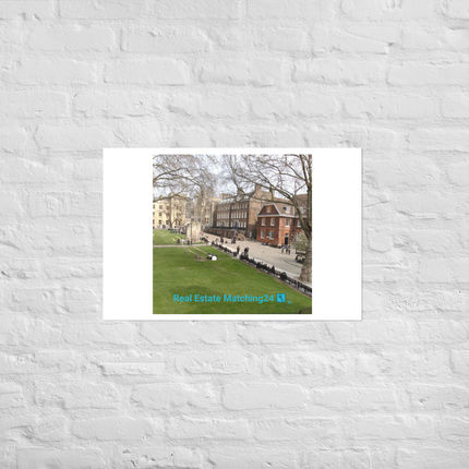 Beutiful Park Poster with realestatematching24 with key Logo