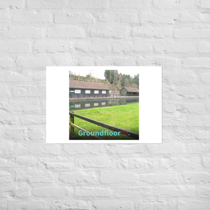Lakeside Serenity Poster with Groundfloor with House Logo