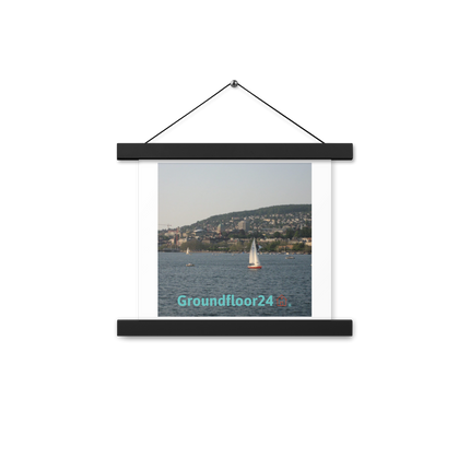 Beautiful River & Hills Sinari Poster with hangers with Groundfloor24 with House Logo