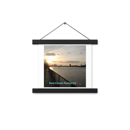 Awesome River View Poster with hangers with realestatepartner24 with house Logo
