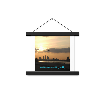 Majestic Sunset Poster with hangers with realestatematching24 with key Logo