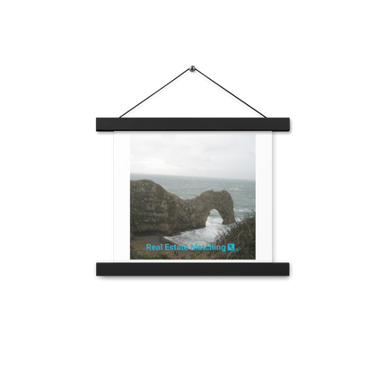 Coastal Escape Poster with hangers with realestatematching with key Logo
