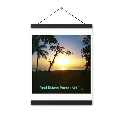 Beautiful Sea View Poster with hangers with realestatepartner24 with house Logo