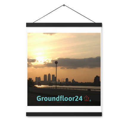 Majestic Sunset Poster with hangers with Groundfloor24 with House Logo