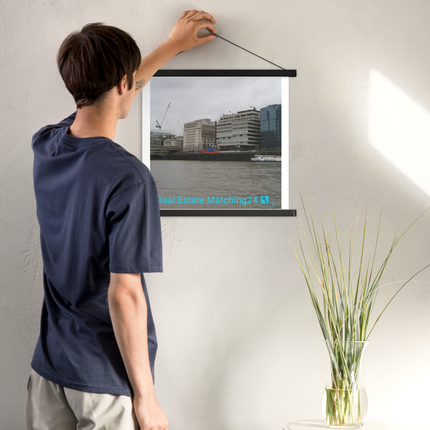 Beautiful Place Poster with hangers with Real Estate Matching24 Logo