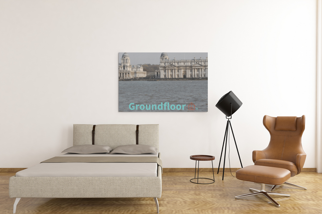 Riverside Beauty Framed poster with Groundfloor with House Logo