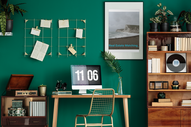 Waves and Sand Framed photo paper poster with realestatematching without key Logo