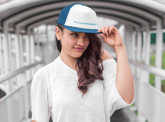 Albania Flat Bill Cap Real Estate Matching24 with 3 Logos.