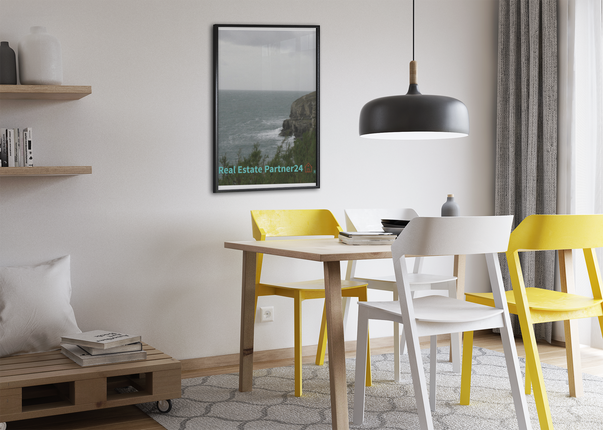 Seaside Serenity Poster with realestatepartner24 with house Logo