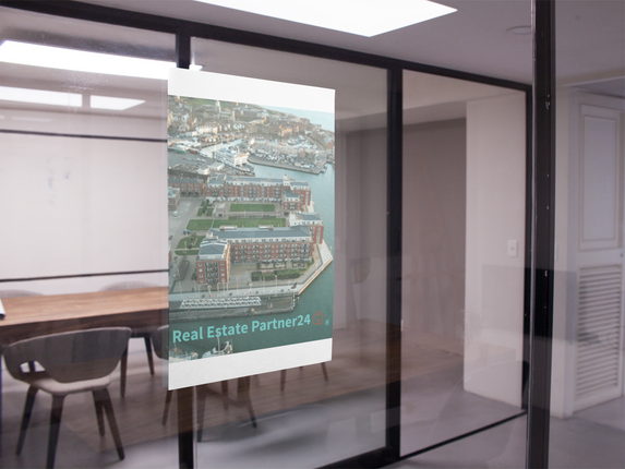 Nice City Poster with hangers with realestatepartner24 with house Logo