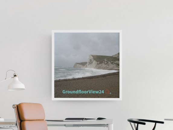 Waves and Sand Poster with hangers with groundfloorview24 with House Logo