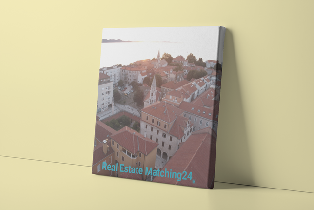 Roof Sunset View Poster with hangers with realestatematching24 without key Logo