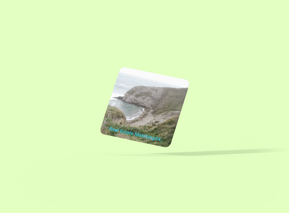 Sea & Hills Cork-back coaster with realestatematching24 without key Logo