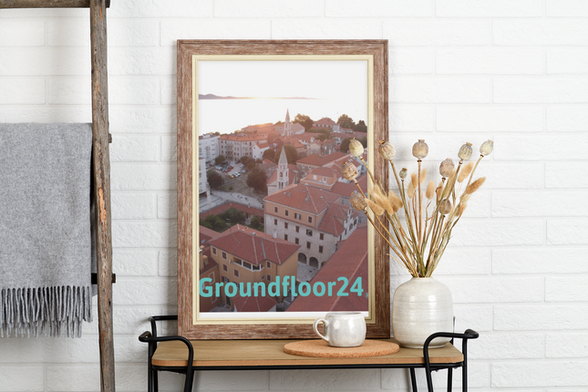 Roof Sunset View Poster with Groundfloor24 without House Logo