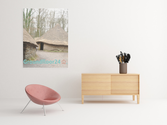 Village Charm Poster with Groundfloor24 with House Logo