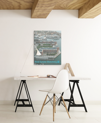 Nice City Poster with hangers with realestatematching with key Logo