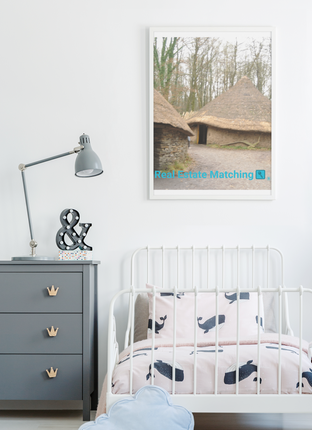 Village Charm Photo paper poster with realestatematching with key Logo