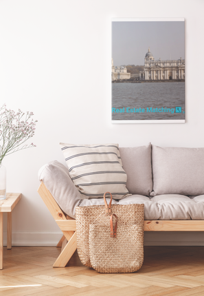 Riverside Beauty Framed photo paper poster with realestatematching with key Logo