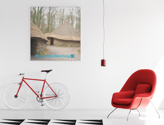 Village Charm Framed photo paper poster with realestatematching with key Logo