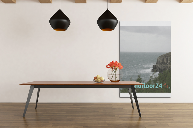 Seaside Serenity Poster with hangers with Groundfloor24 with House Logo
