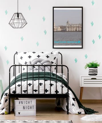 Riverside Beauty Framed poster with realestatematching with key Logo