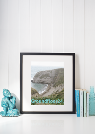 Sea & Hills Framed photo paper poster with Groundfloor24 without House Logo