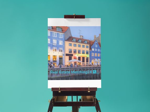 Nyhavn Photo paper poster with Real Estate Matching24 Logo
