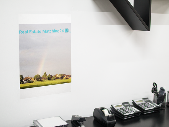 The Rainbow Sinari Photo paper poster with Real Estate Matching24 Logo
