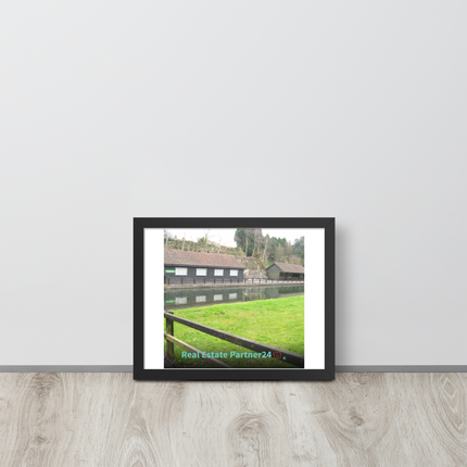 Lakeside Serenity Framed photo paper poster with realestatepartner24 with house Logo