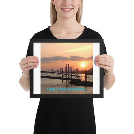 Evening Glow Framed photo paper poster with realestatematching without key Logo