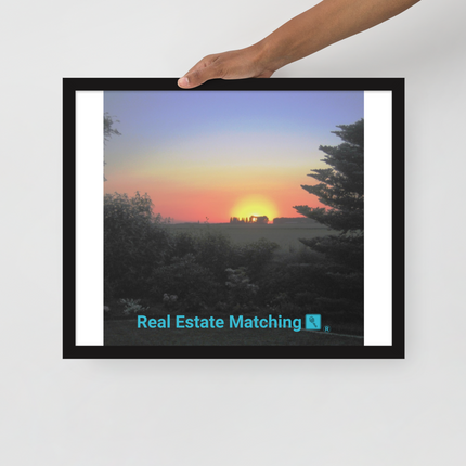 Beautiful Sunset Sinari Framed photo paper poster with realestatematching with key Logo